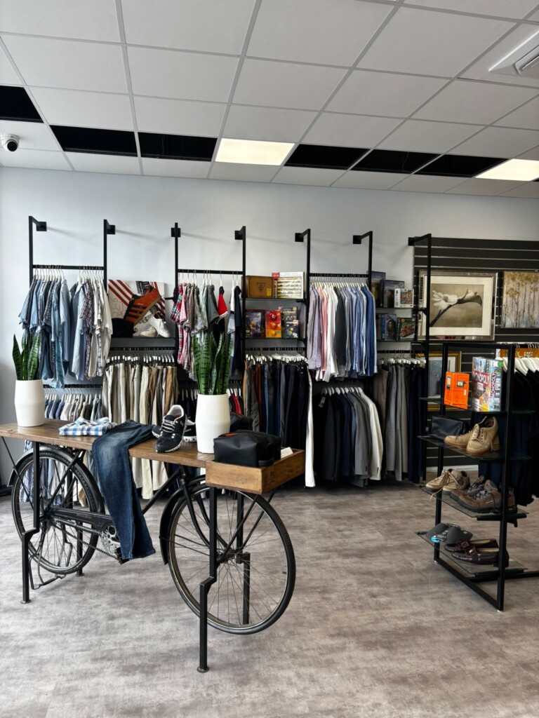 A display of menswear and accessories in the new Stourport superstore. 