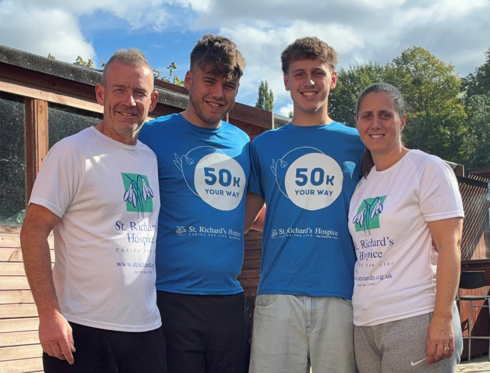 Family of four wear St Richard's tshirts